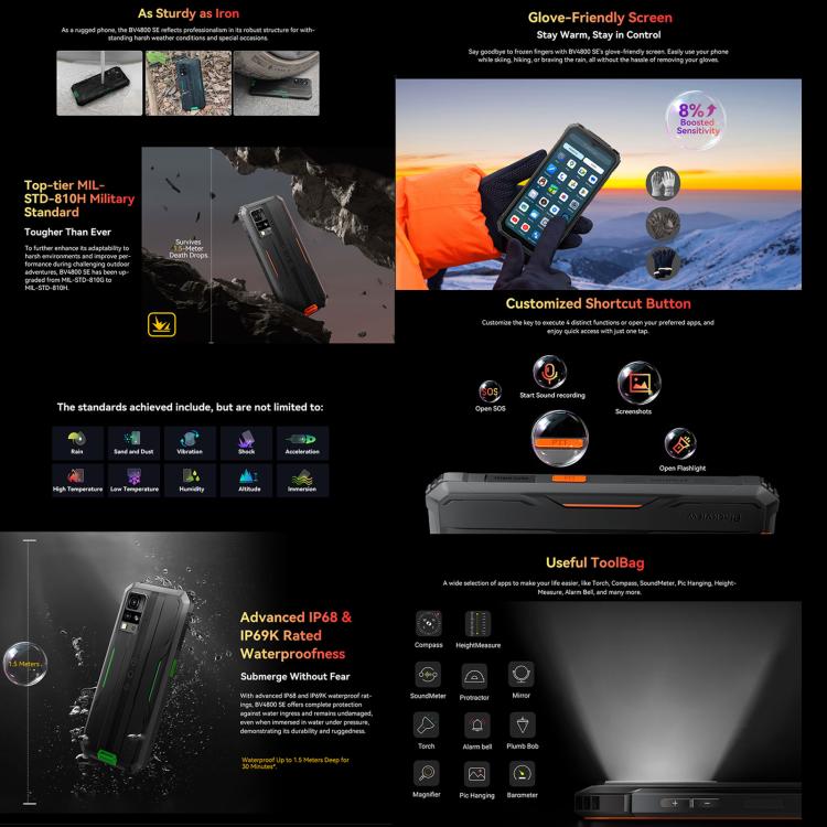 Blackview BV4800 SE Rugged Phone, 4GB+64GB, 6.56 inch Android 15 UMS9320E T615 Octa Core, Network: 4G, OTG, NFC Blackview BV4800 SE Rugged Phone, 4GB+64GB, 6.56 inch Android 15 UMS9320E T615 Octa Core, Network: 4G, OTG, NFC